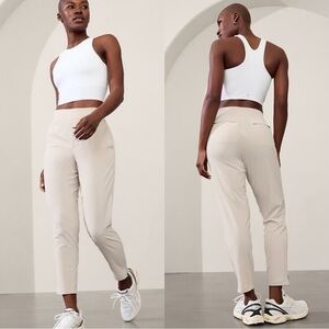 Athleta Women’s Brooklyn Mid Rise Ankle Pants Pull On UPF 40+ in Abalone Grey 6